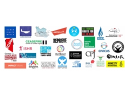 [ai] A collage of various logos representing organizations focused on human rights, including Amnesty International, Human Rights Watch, and others, arranged in a horizontal layout.